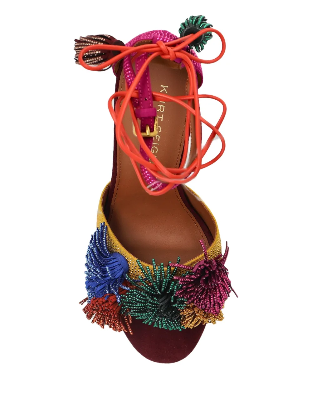 Босоножки Pom Pom 90 с завязками на щиколотке Kurt Geiger London, желтый — фото 2