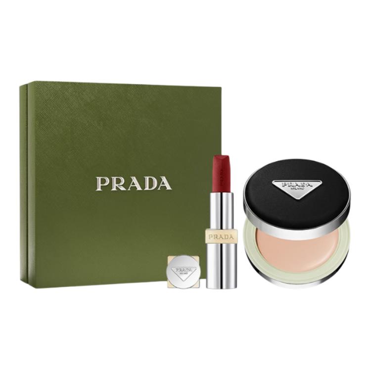 

PRADA Воздушная подушка помада красная коробка набор макияжа легко растушевывается тон 12g+3.8g