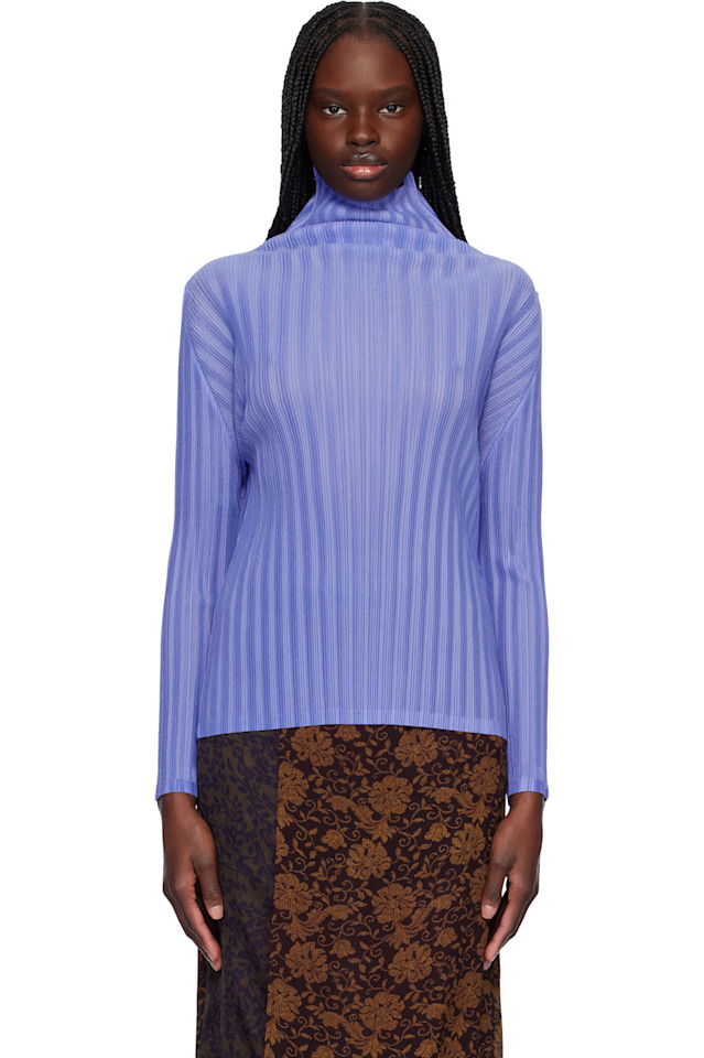 

Февральская водолазка с ребристыми складками Pleats Please Issey Miyake, синий