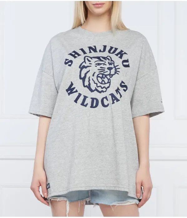 Винтажная университетская футболка oversize fit Superdry, серый