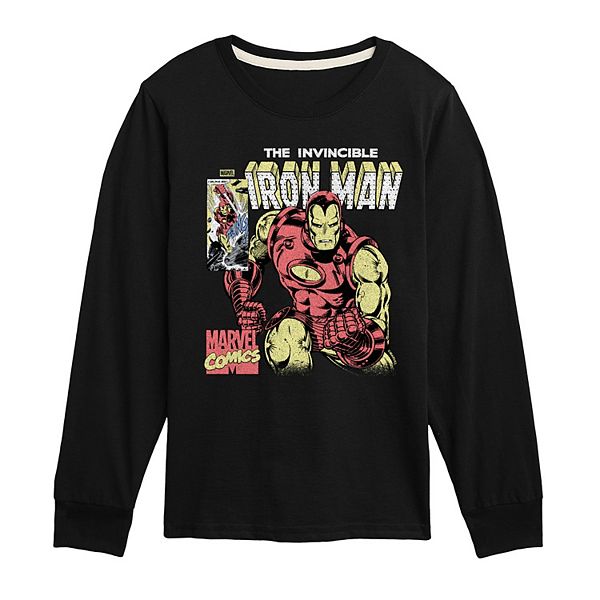 

Футболка с длинным рукавом Boys 8-20 Iron Man Comic Cover Distressed Licensed Character, Black