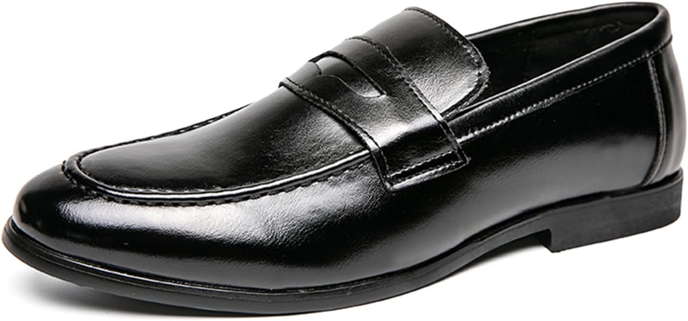 

Мужские кожаные классические слипоны Penny Dress Loafers, повседневные Tixewsjh, черный