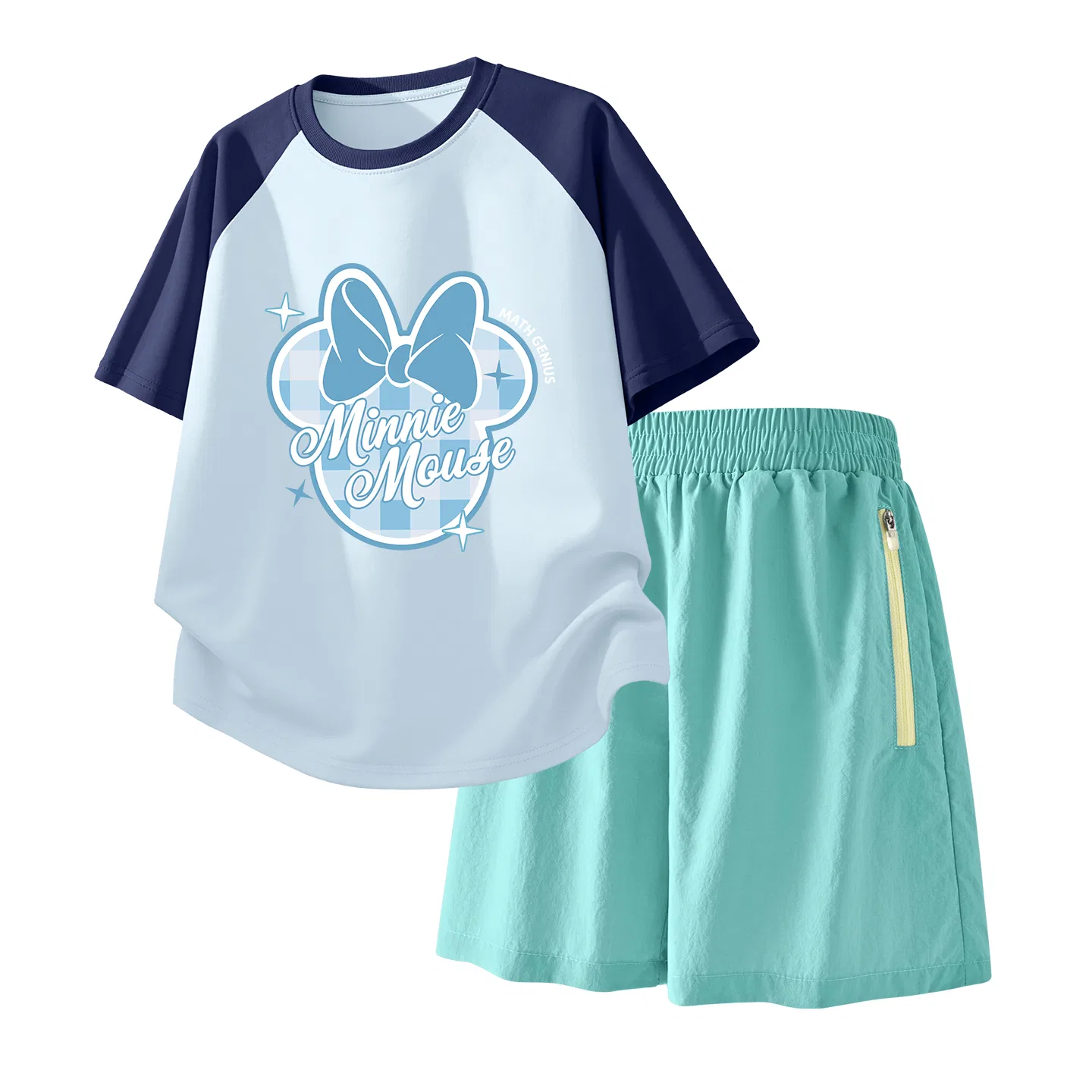Детский спортивный костюм Casual Sportswear 2 Piece Set Disney, Di Fa Dai Qing Blue+Solid Color Mint Green