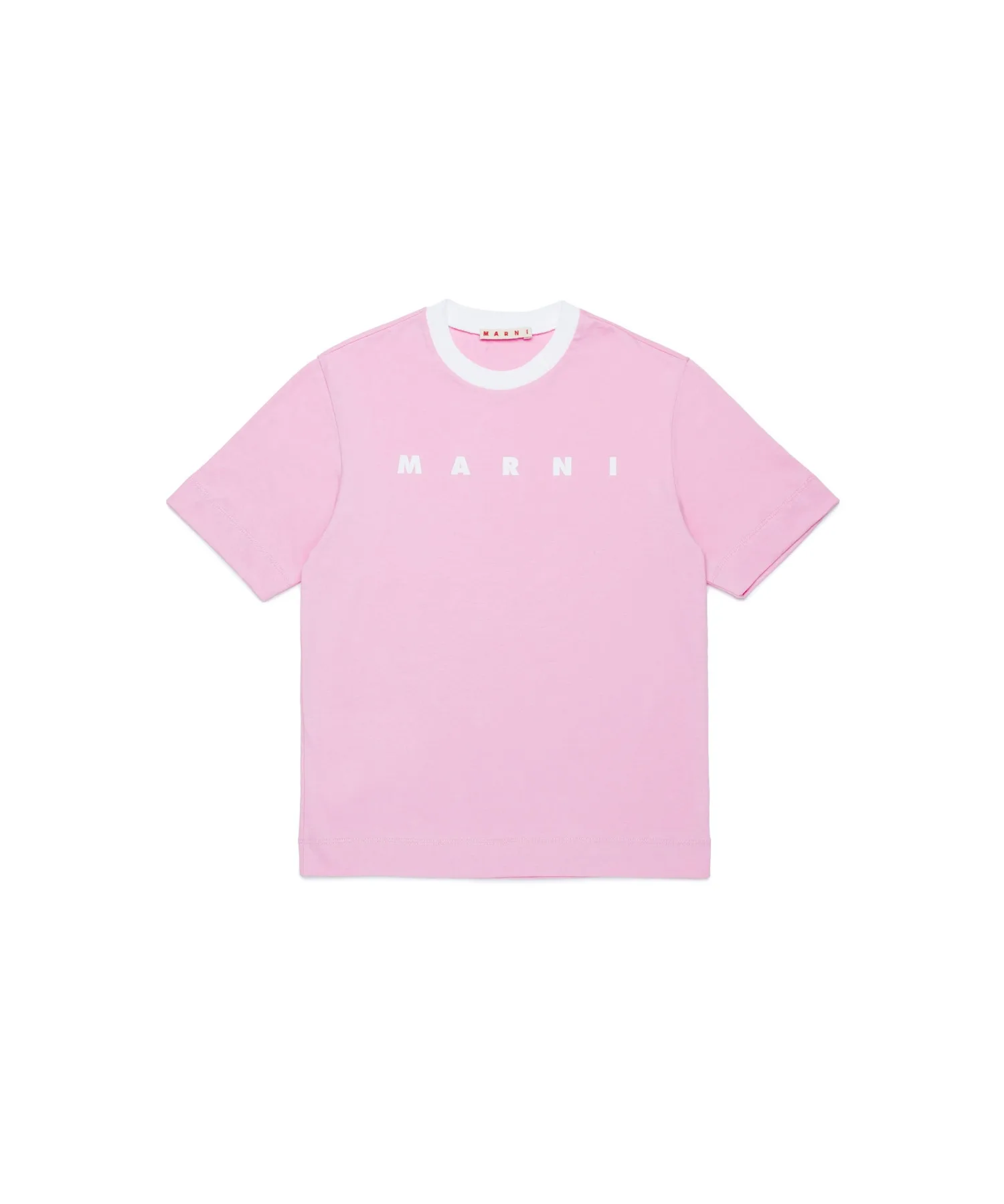 Детская футболка MARNI с логотипом розовая
