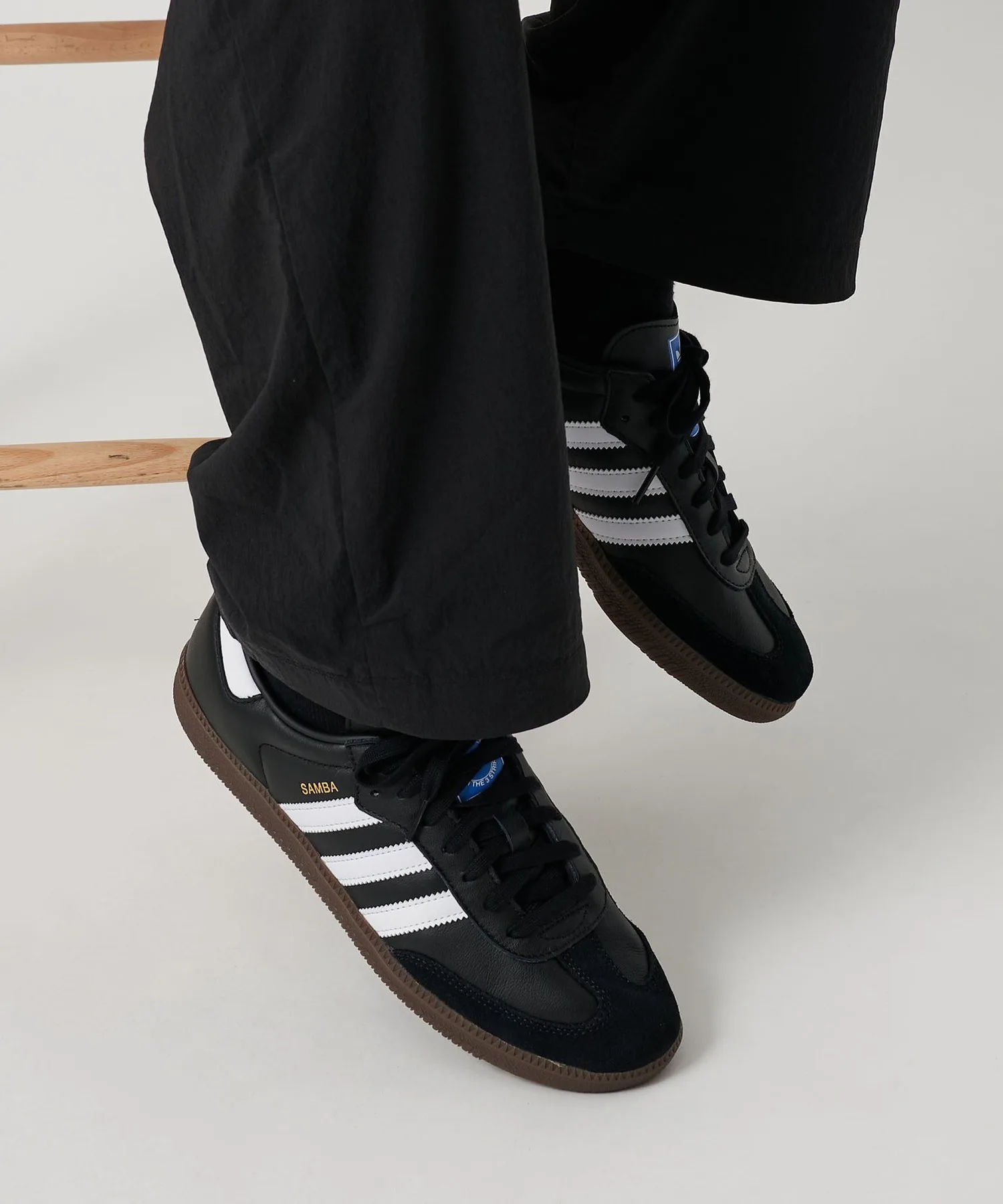 Мужские кроссовки Adidas Originals SAMBA OG чёрные — фото 2