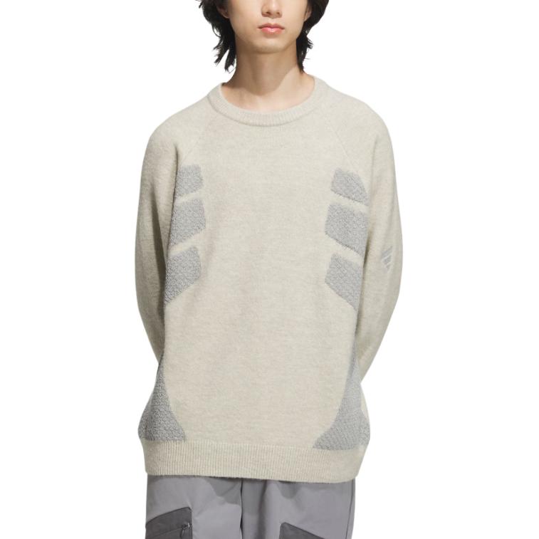 Футболка мужская вязаная FW24 светло-серая Earth Gray Adidas — фото 3