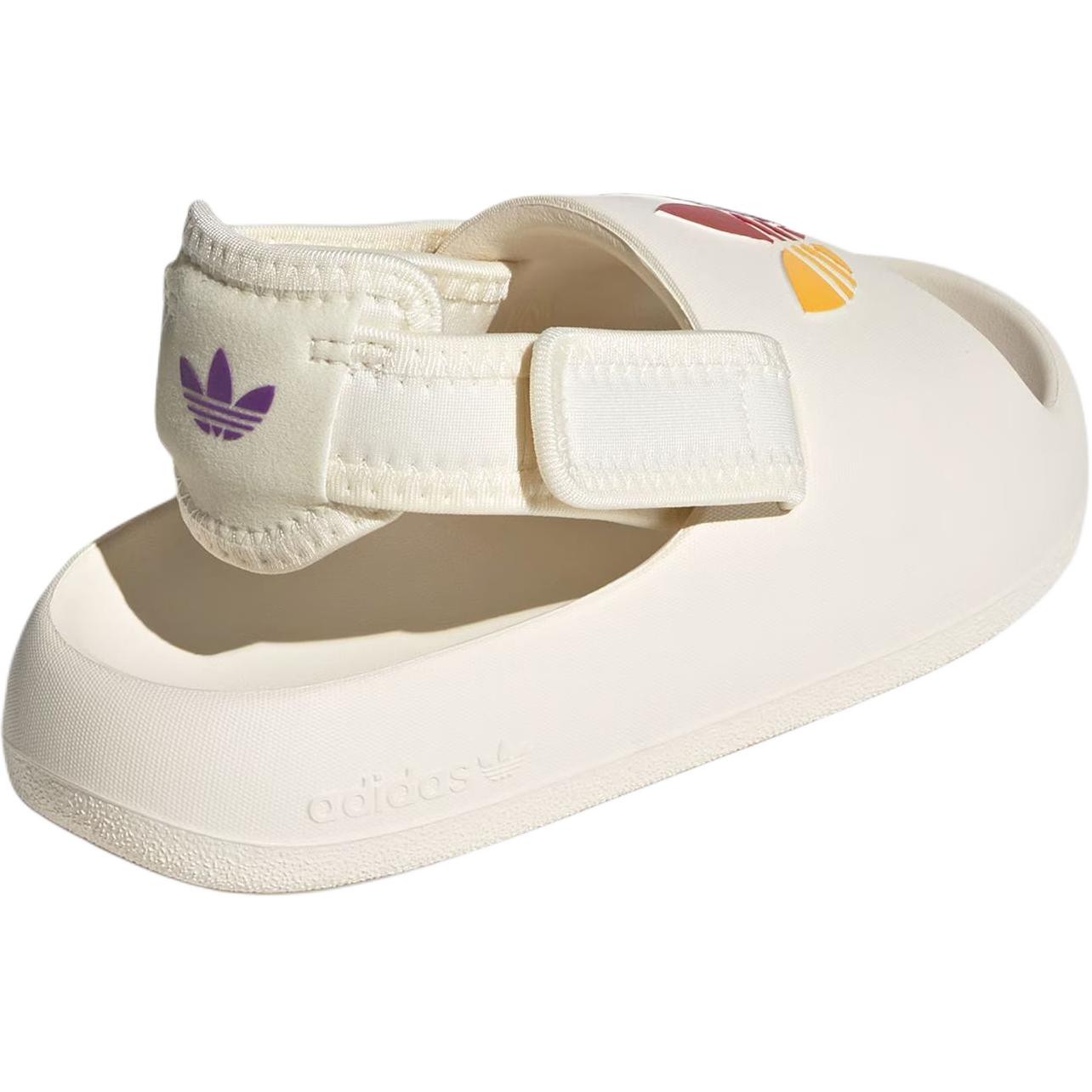 Детские сандалии ADIFOM ADILETTE для дошкольников Adidas Originals, слоновая кость/фиолетовый/желтый — фото 4