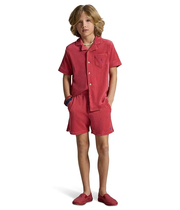 Рубашка терри свободный крой Terry Camp Shirt Polo Ralph Lauren Kids, Wicket Yellow/Multicolor — фото 3