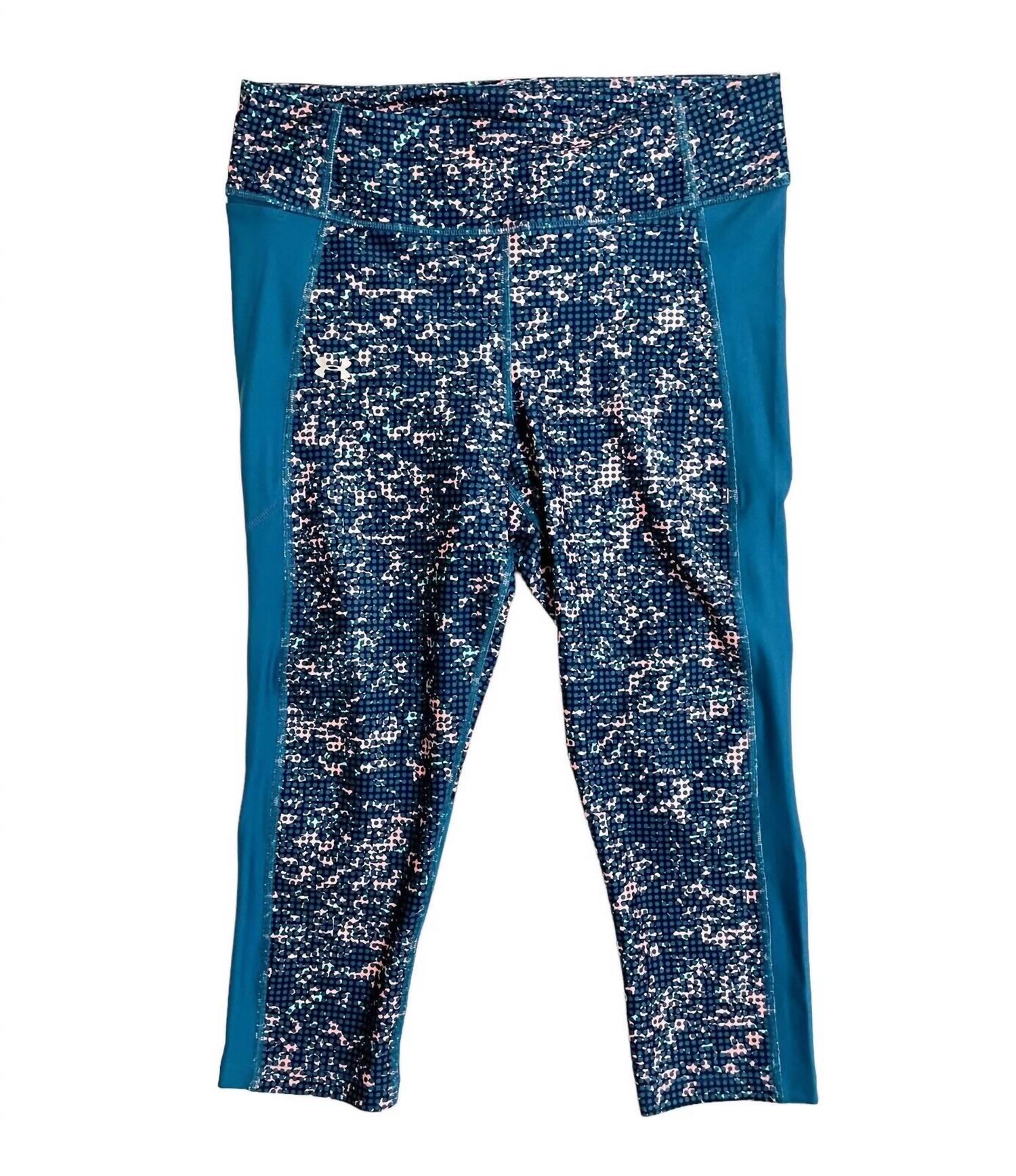 

Женские компрессионные укороченные леггинсы Heat Gear синего цвета Under Armour