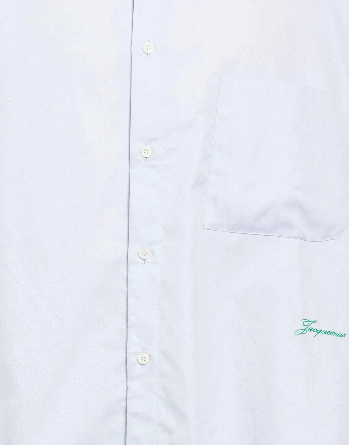 Рубашка из жаккарда с вышивкой JACQUEMUS светло-серая — фото 4