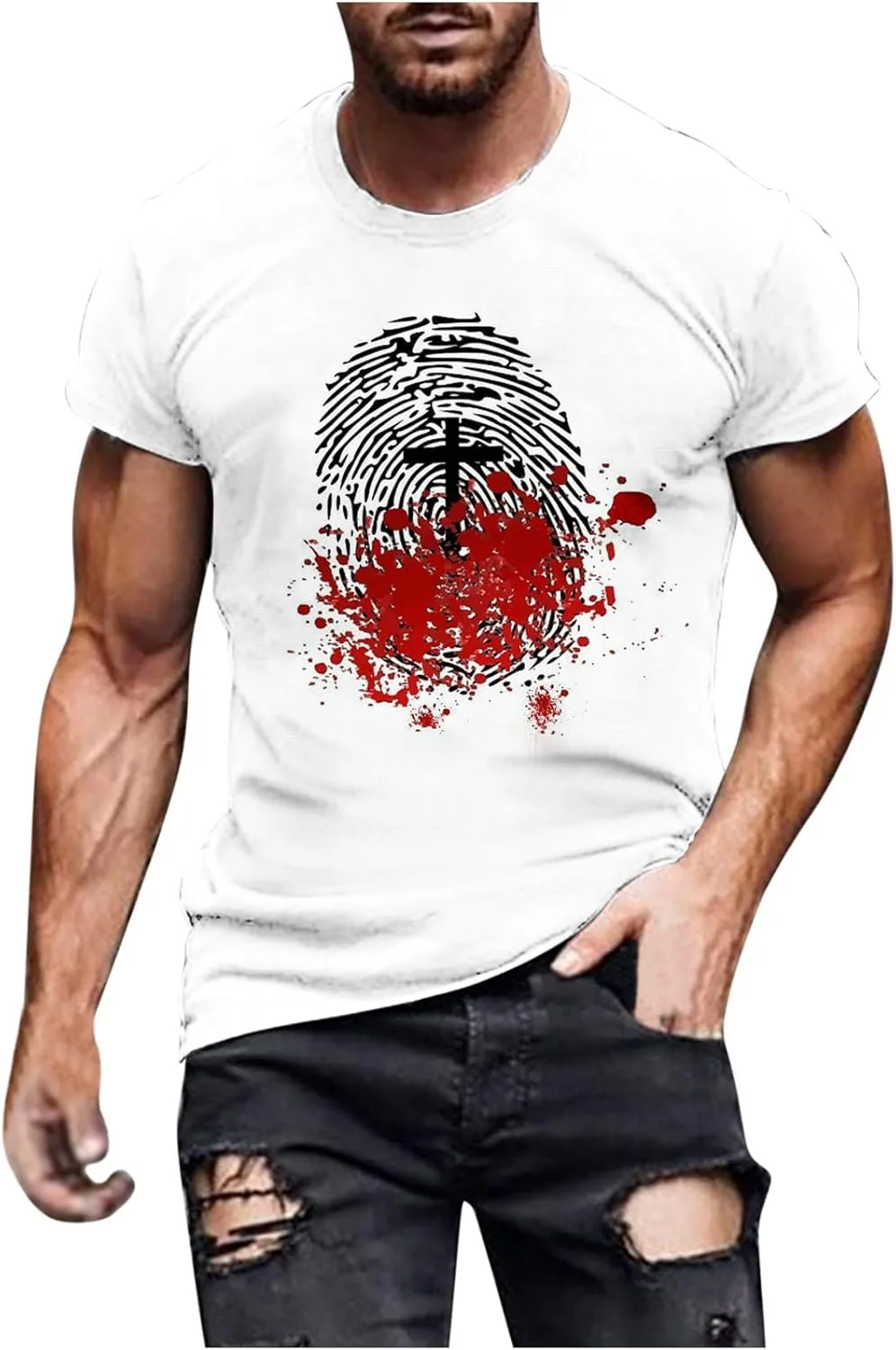 

Футболка с 3D принтом "Иисус на кресте" QUNPIU