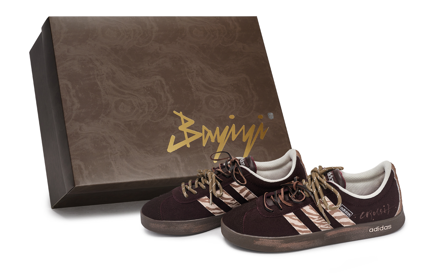 

VL COURT 2.0 811 Manufacturing, Milk Coffee Tiger Print, износостойкие низкие немецкие армейские кроссовки Unisex Adidas, красный коричневый розовый