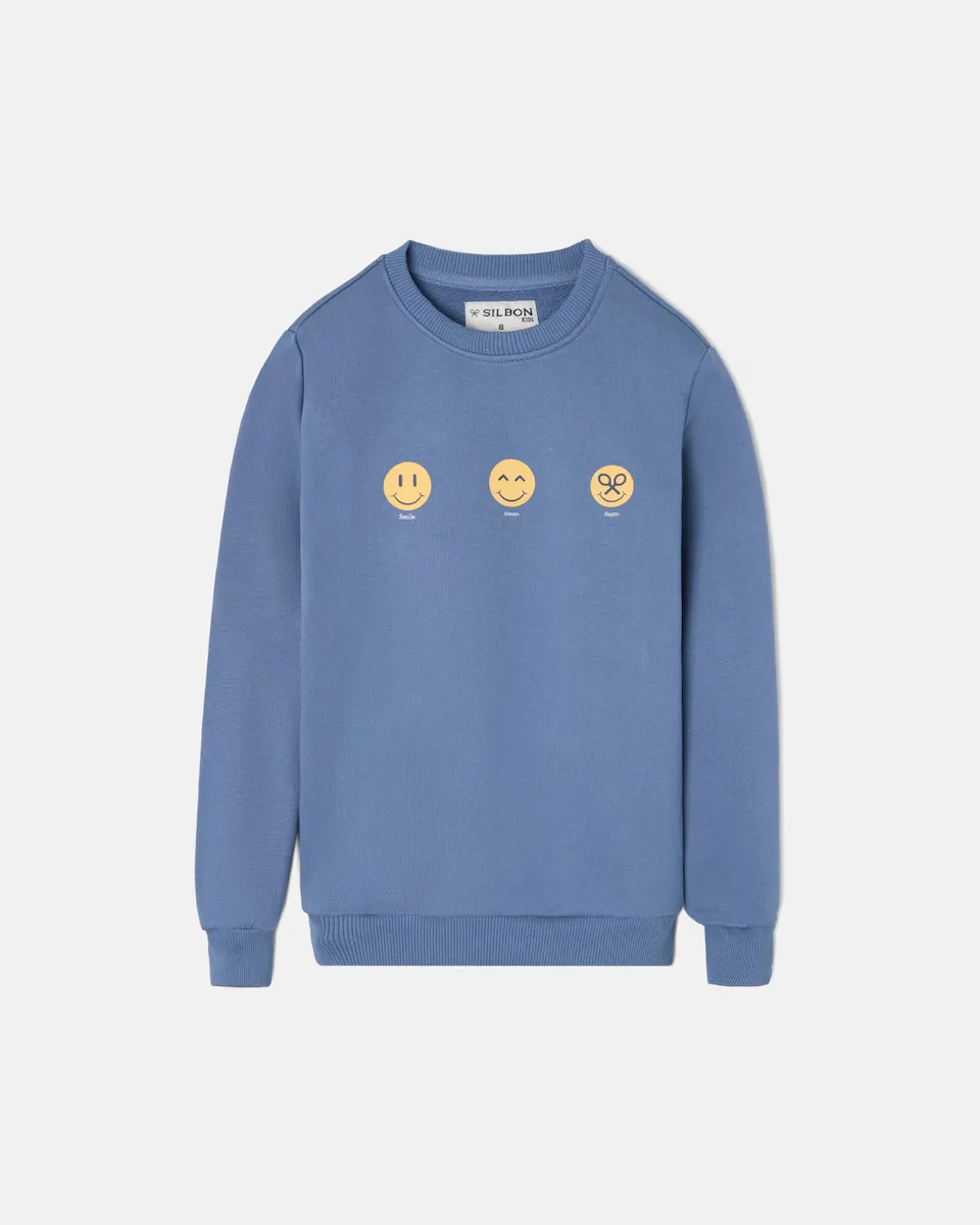 

Детская толстовка с круглым вырезом Mini Smiles Silbon, синий