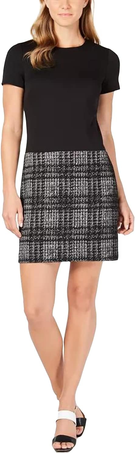 

Женское мини-платье Calvin Klein из микс-медиа, Black