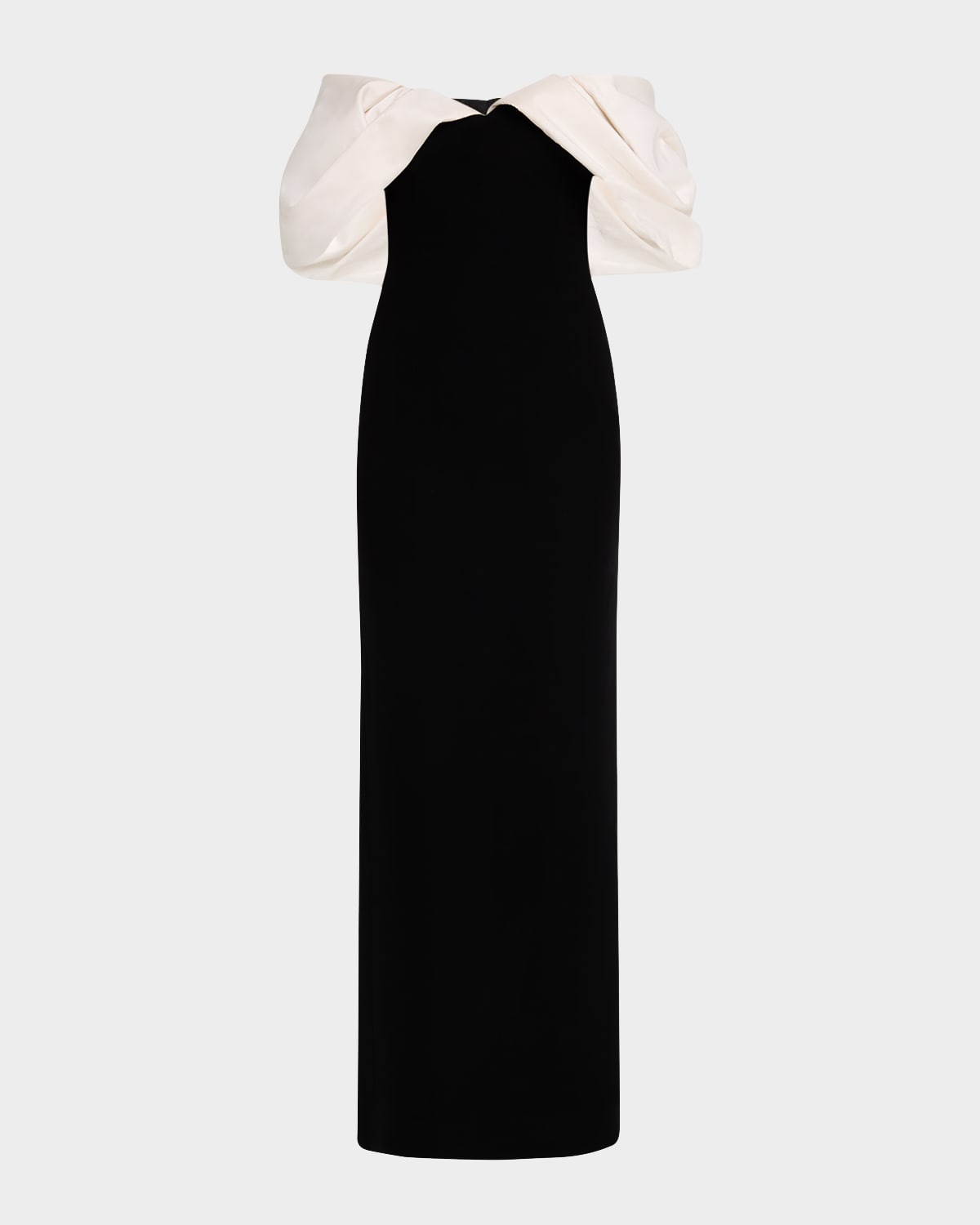 

Платье из бархата с открытыми плечами и драпировкой Cloud Drape Gaurav Gupta, цвет black w white