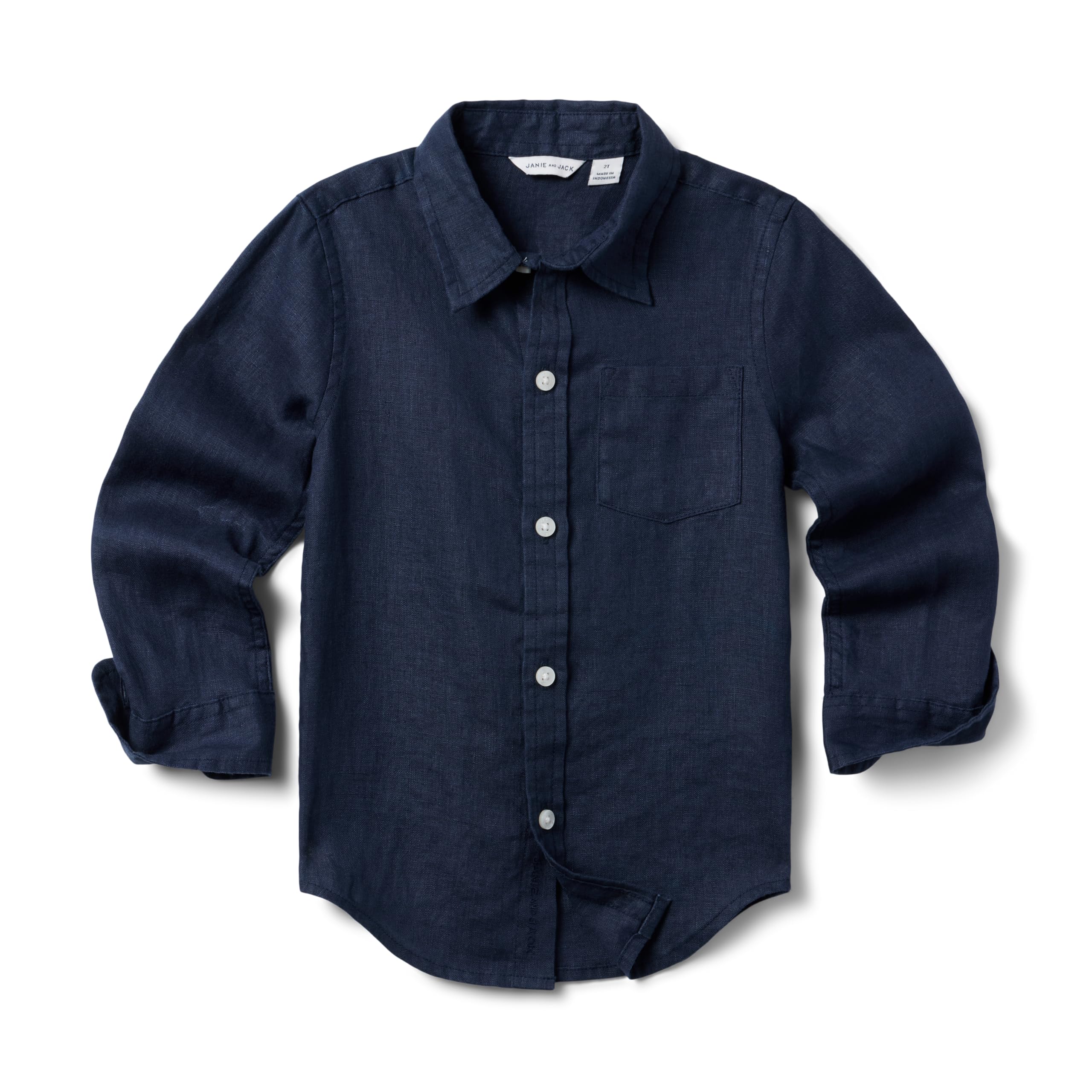 

Рубашка Janie and Jack Linen Roll Up Shirt, темно-синий