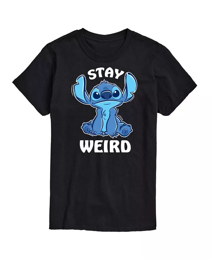 

Мужская футболка с короткими рукавами Hybrid Apparel Lilo and Stitch Weird AIRWAVES, черный