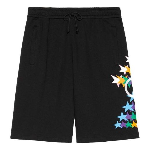 

Шорты men's ss21 interlock double g printing cotton shorts black Gucci, черный