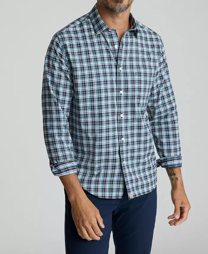 

Мужская рубашка Regular Fit Kaiser без складок на пуговицах Untuckit, синий