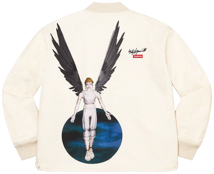 Куртка Supreme x Yohji Yamamoto x TEKKEN Nylon Bomber Jacket 'Natural', кремовый — фото 2