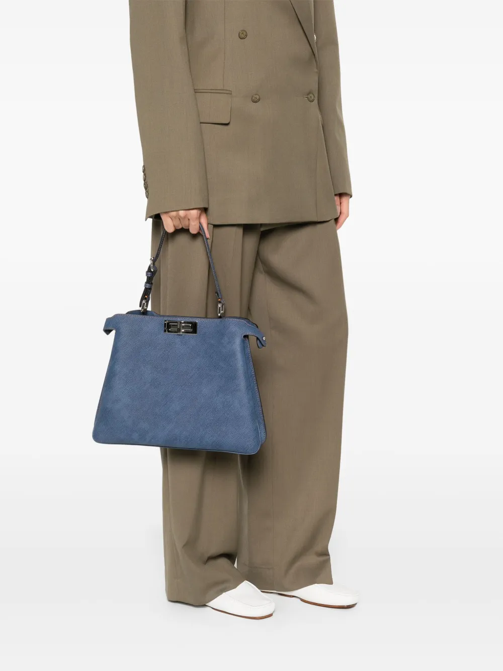 Сумка peekaboo soft среднего размера FENDI, синий — фото 2