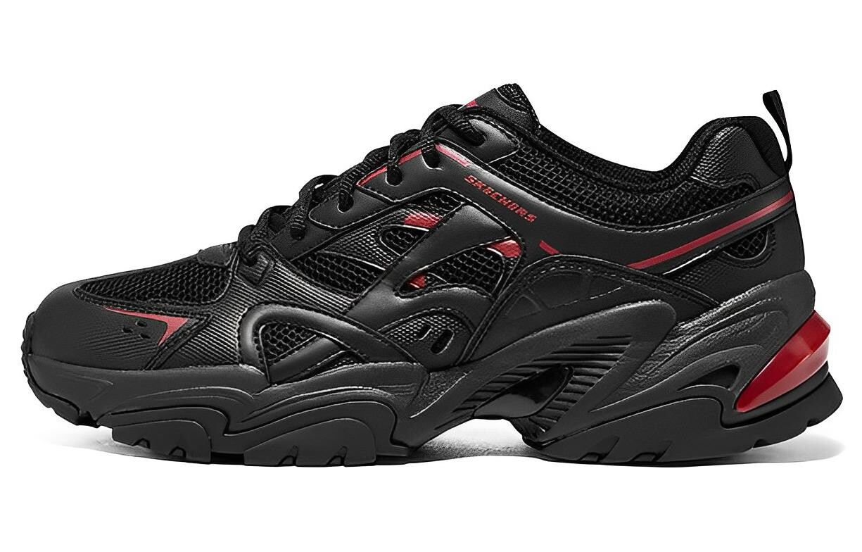 

Кроссовки мужские толстые низкие черные/красные Skechers, Черный, Кроссовки мужские толстые низкие черные/красные Skechers