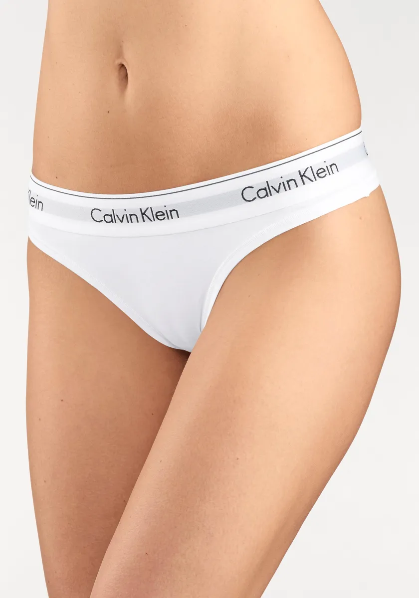 

Calvin Klein Underwear String "MODERN COTTON", с широкими манжетами, белый