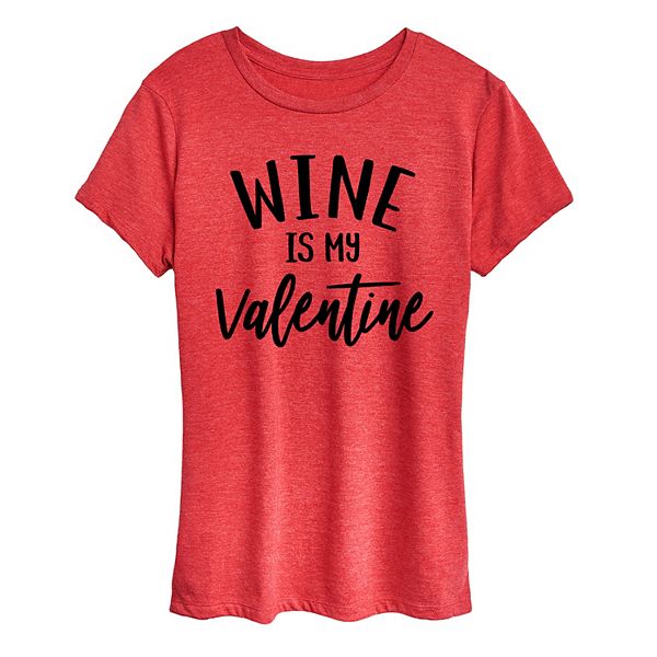 

Футболка с принтом Women's wine is my valentine Licensed Character, Heather Red, Красный, Футболка с принтом Women's wine is my valentine Licensed Character, Heather Red