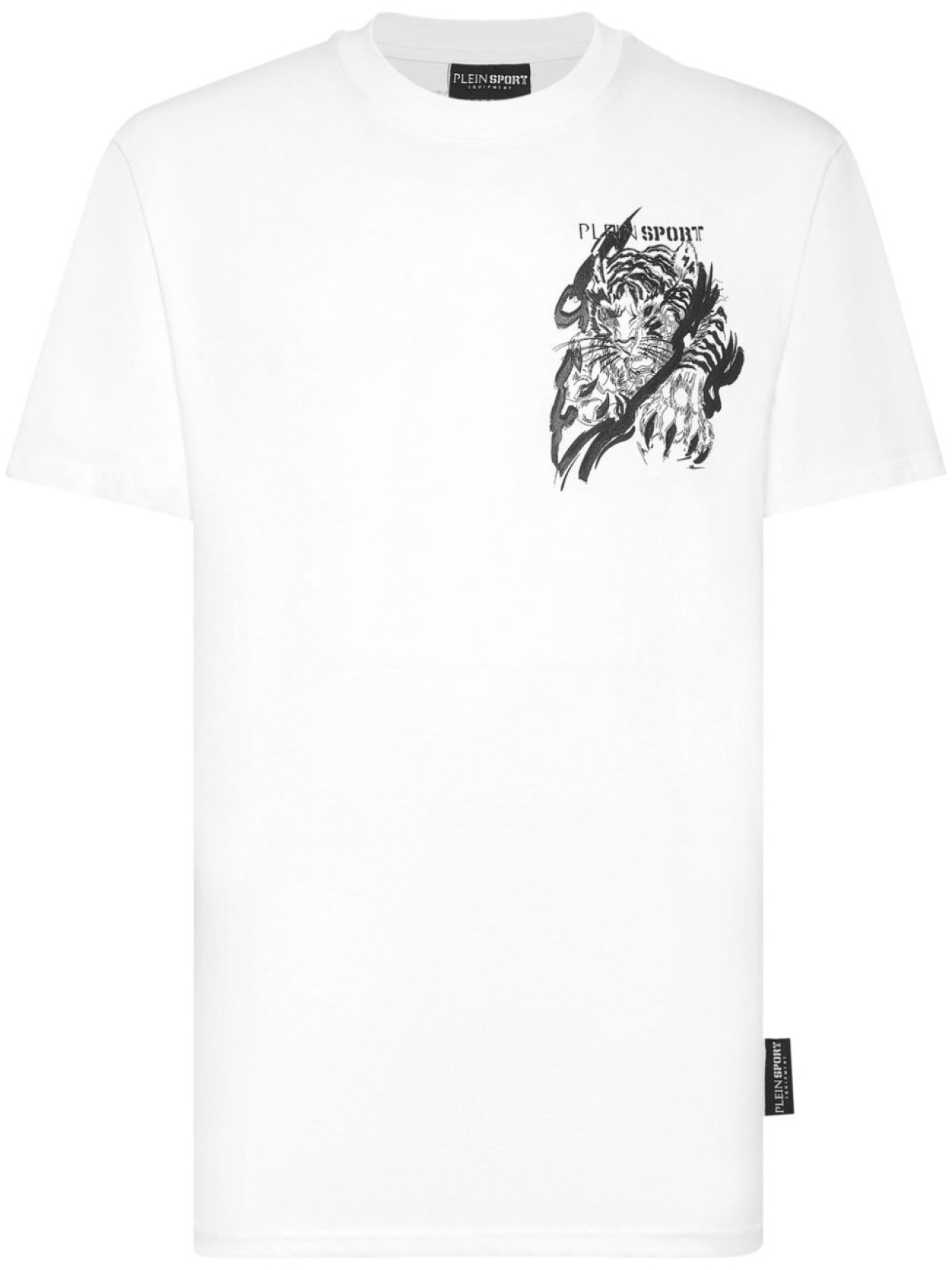 

Plein Sport футболка с вышивкой Tiger, белый