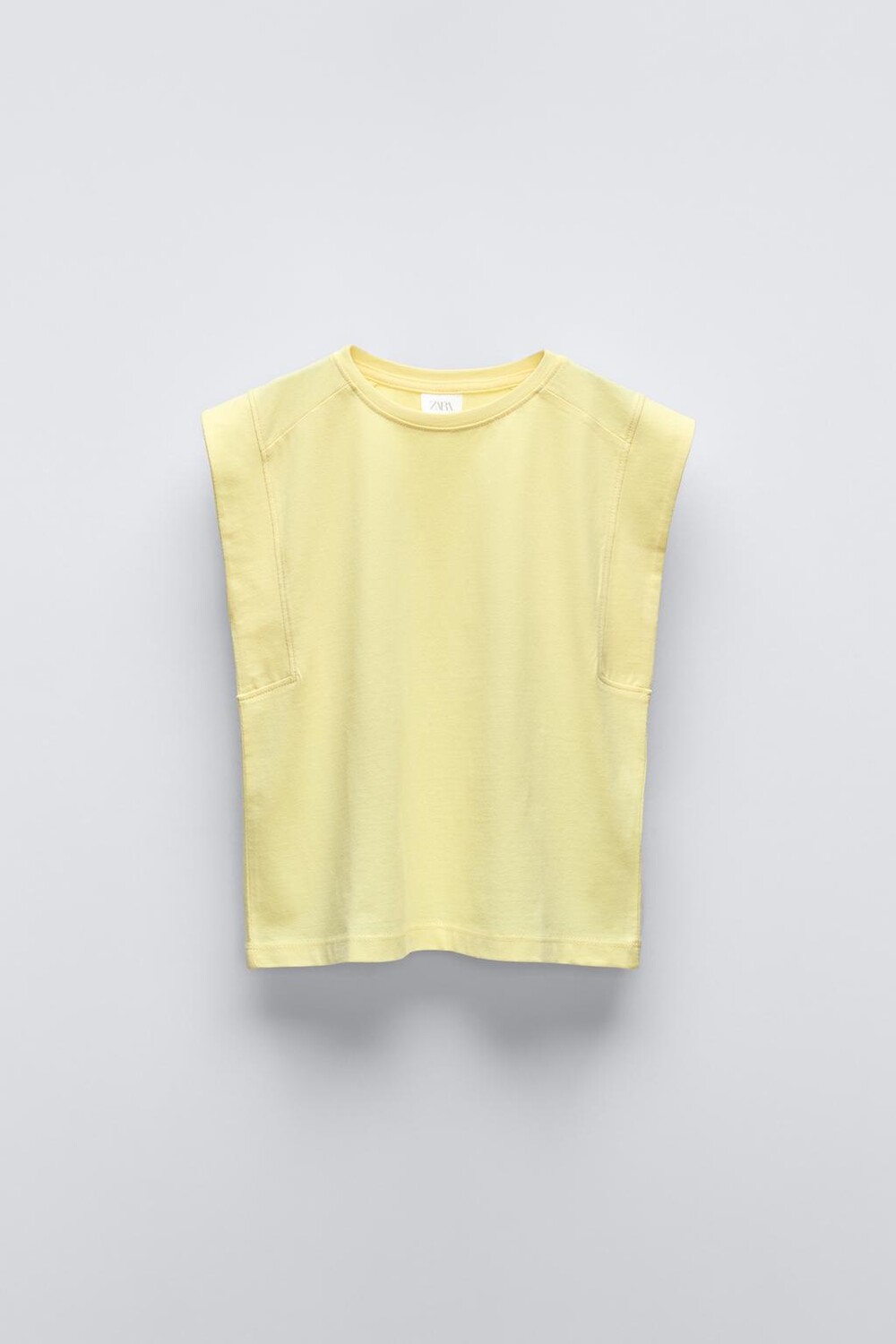 

Однотонная футболка с нашивкой ZARA, желтый