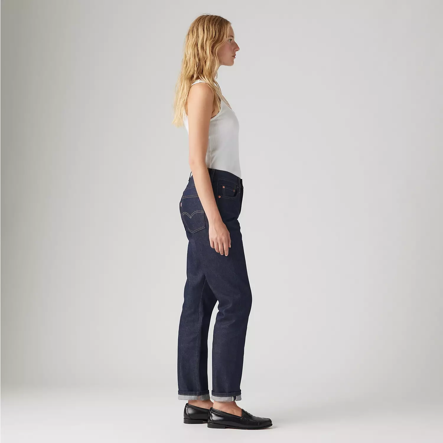 Женские джинсы 501 Original Selvedge Levi's, цвет Lined Up Selvedge - Dark Wash — фото 4