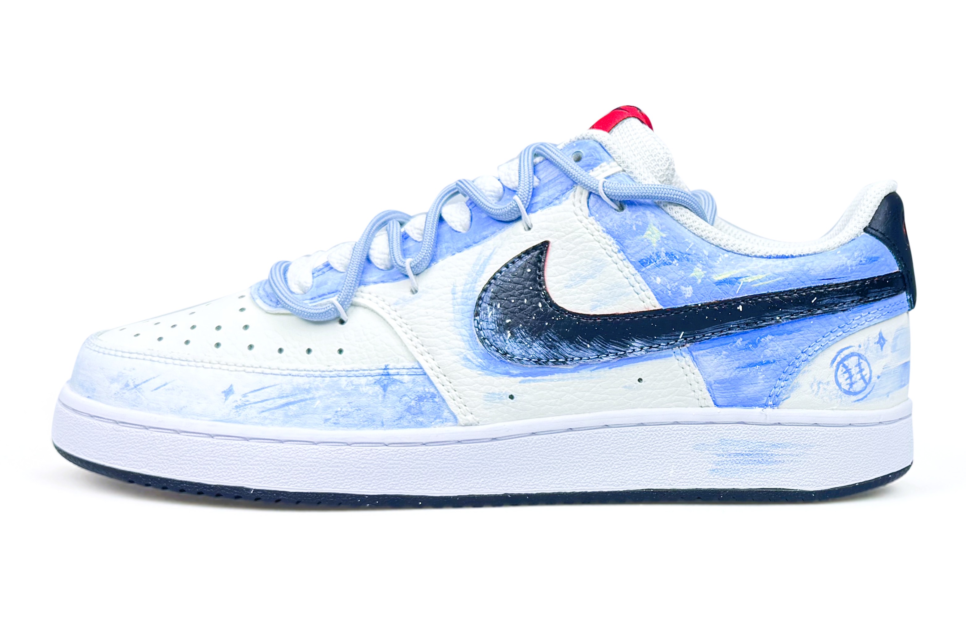 

Nike Кроссовки Court Vision 1 для скейтбординга, износостойкие, низкие, мужские, сине-белые