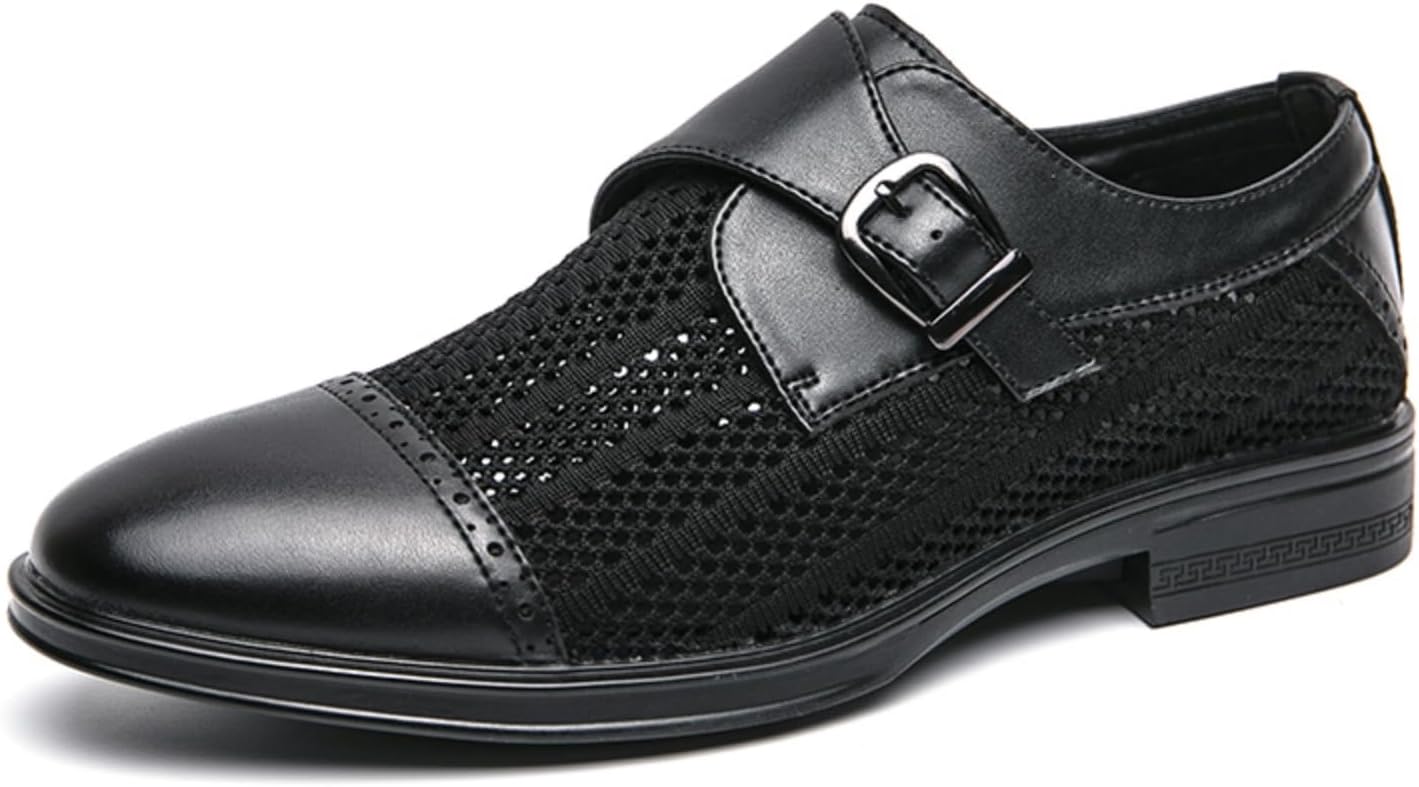 

Мужские дышащие сетчатые туфли, удобная официальная обувь - идеальны для летнего офиса, деловых встреч и ежедневных поездок Aokisx, черный