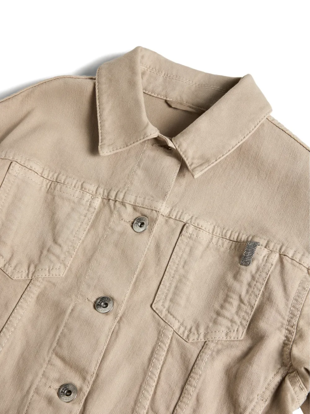 Куртка с декором Monili Brunello Cucinelli Kids, бежевый — фото 3