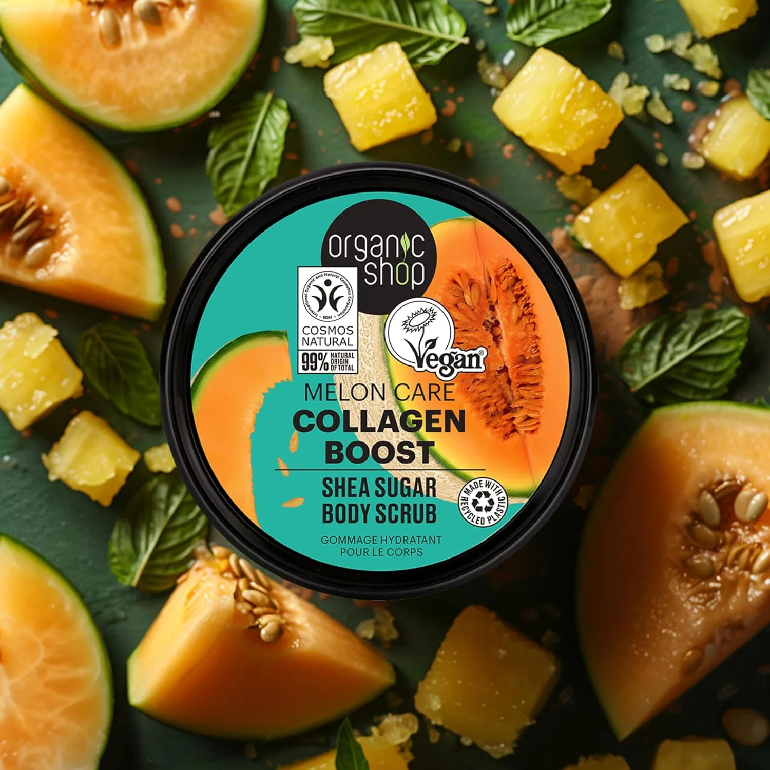 Скраб Organic Shop — Для тела Collagen Boost Melon Care с маслом ши, 250 мл — фото 4