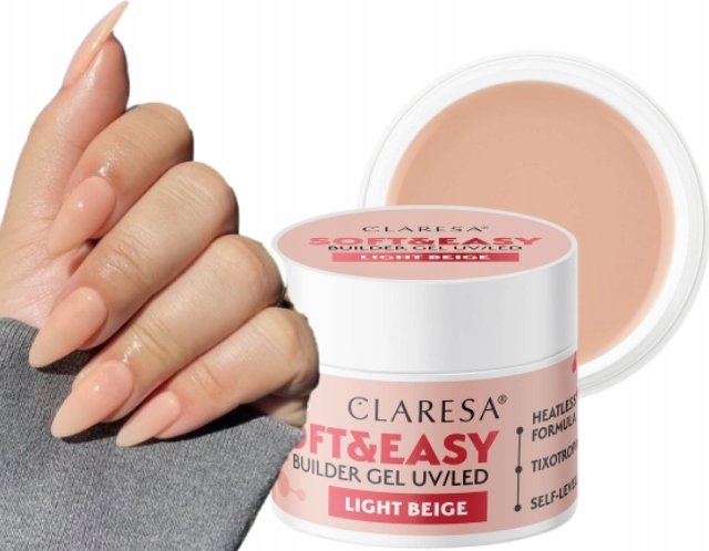 

Claresa Soft & Easy Nail Builder Gel с тиксотропией светло-бежевый 45 г Puderek