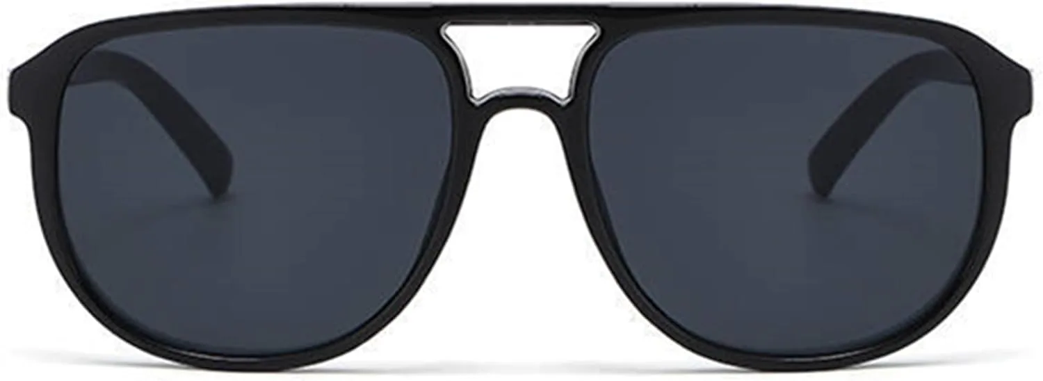 

Солнцезащитные очки Bullabulling Retro Pilot для женщин и мужчин, модель 2026, квадратная форма, солнцезащитные очки в стиле 70-х, винтажные, легкие, Black/Gray