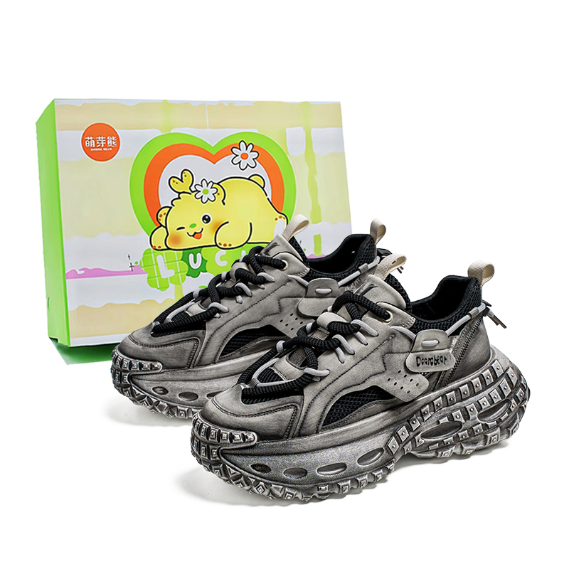 

Budding Bear Высокие устойчивые к истиранию легкие дышащие нескользящие низкие массивные кроссовки унисекс белый черный бокс, цвет White Black Box