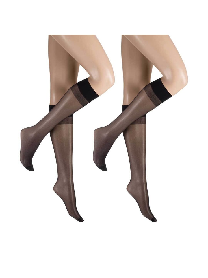 

Hudson Набор из 2 пар тонких высоких носков Simply 20 To Go с не сдавливающим поясом, черного цвета