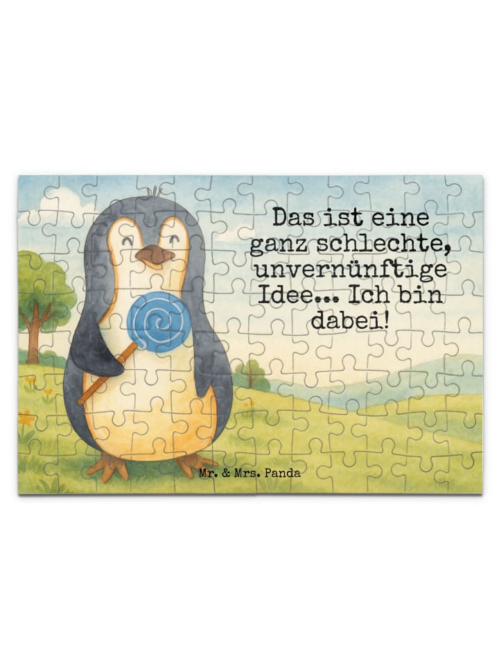 

Mr. & Mrs. Panda Дизайн леденца-пазла в виде пингвина с надписью белого цвета