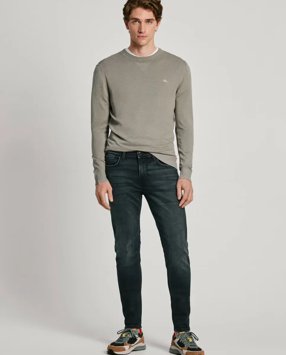 

Мужские черные потертые джинсы скинни Pepe Jeans, черный