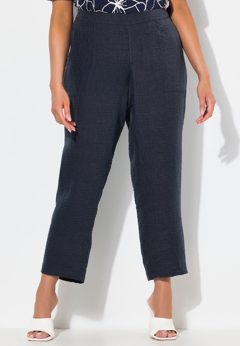 

Брюки TEXTURED COMFORT WAIST Ulla Popken, темно-синий