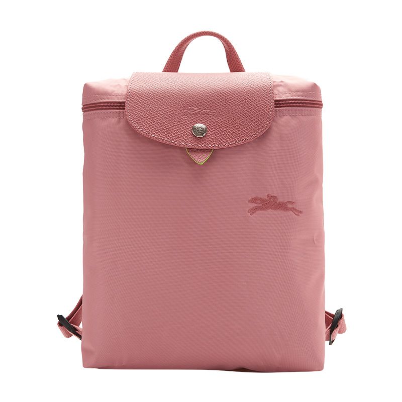 

Сумка-рюкзак Le Pliage Green с отделкой из зелёной кожи коровы женская розовая LONGCHAMP