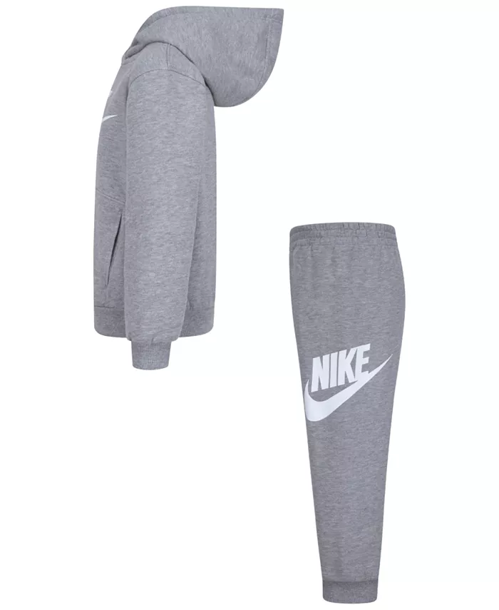 Комплект из 2 предметов: флисовая кофта с логотипом и спортивные штаны Little Boys Club Nike, серый — фото 3