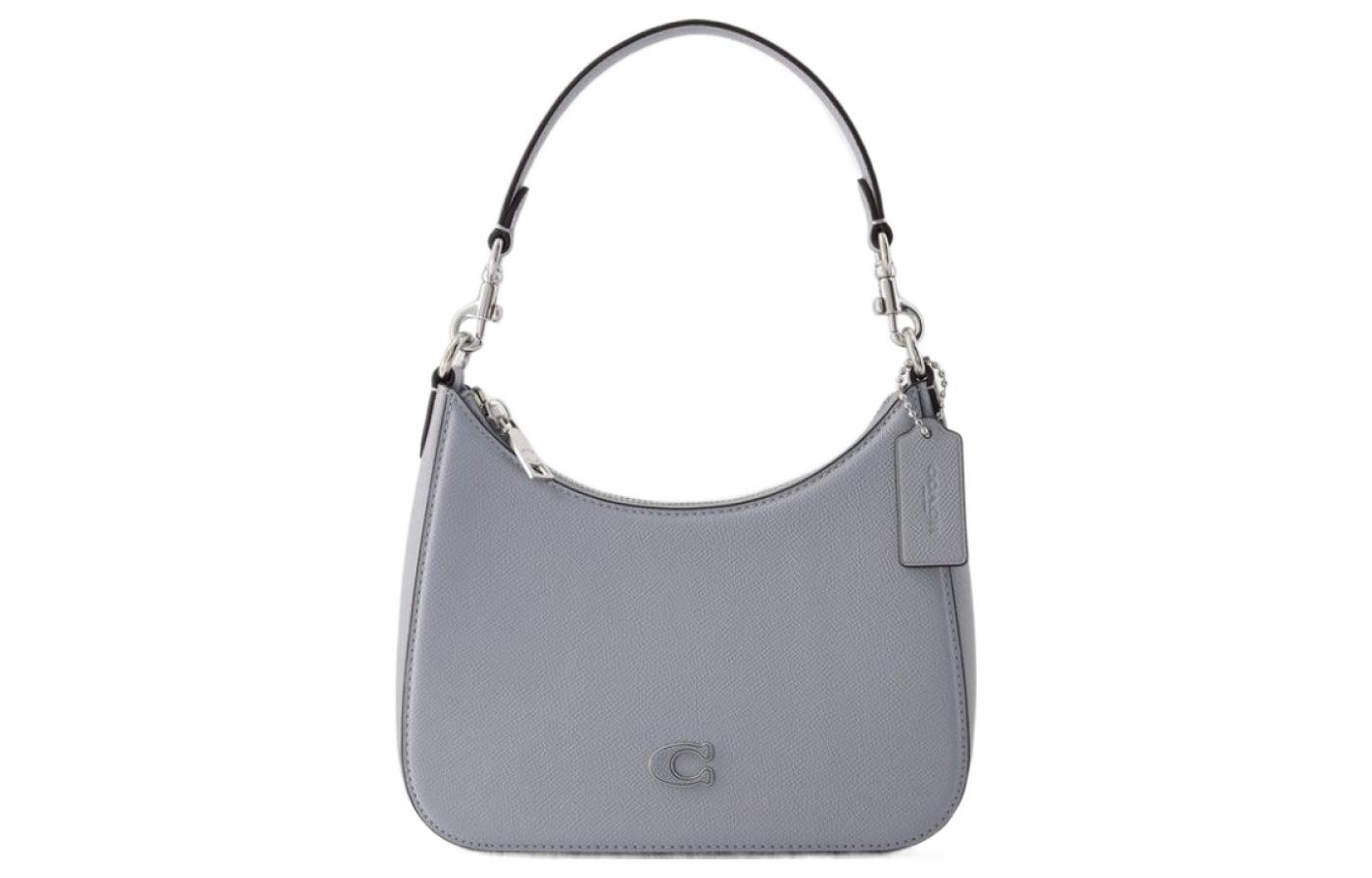 

COACH Hobo Canvas с кожаной сумкой-полумесяцем, кроссбоди, средняя женская сумка через плечо Gray