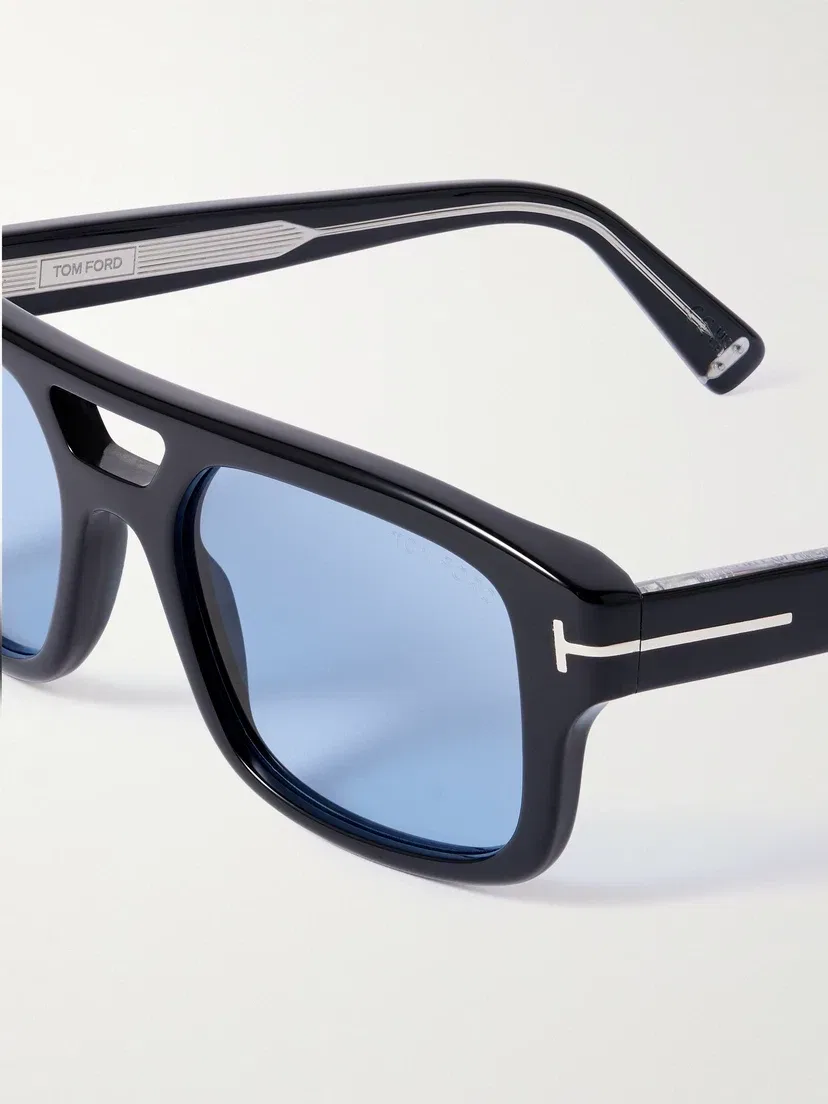 Солнцезащитные очки из ацетата в стиле авиатор Icon TOM FORD Eyewear, черный — фото 4