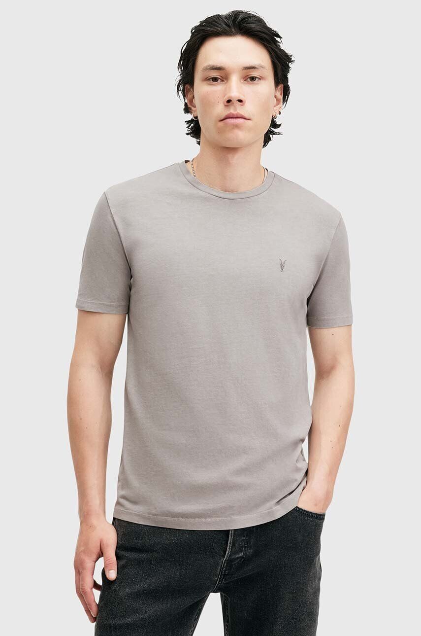 

Хлопковая футболка AllSaints OSSAGE, серый