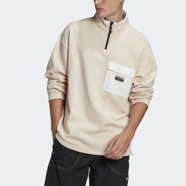 Толстовка Adidas RYV Half Zipper Solid Color Casual Sports Pink, розовый — фото 3