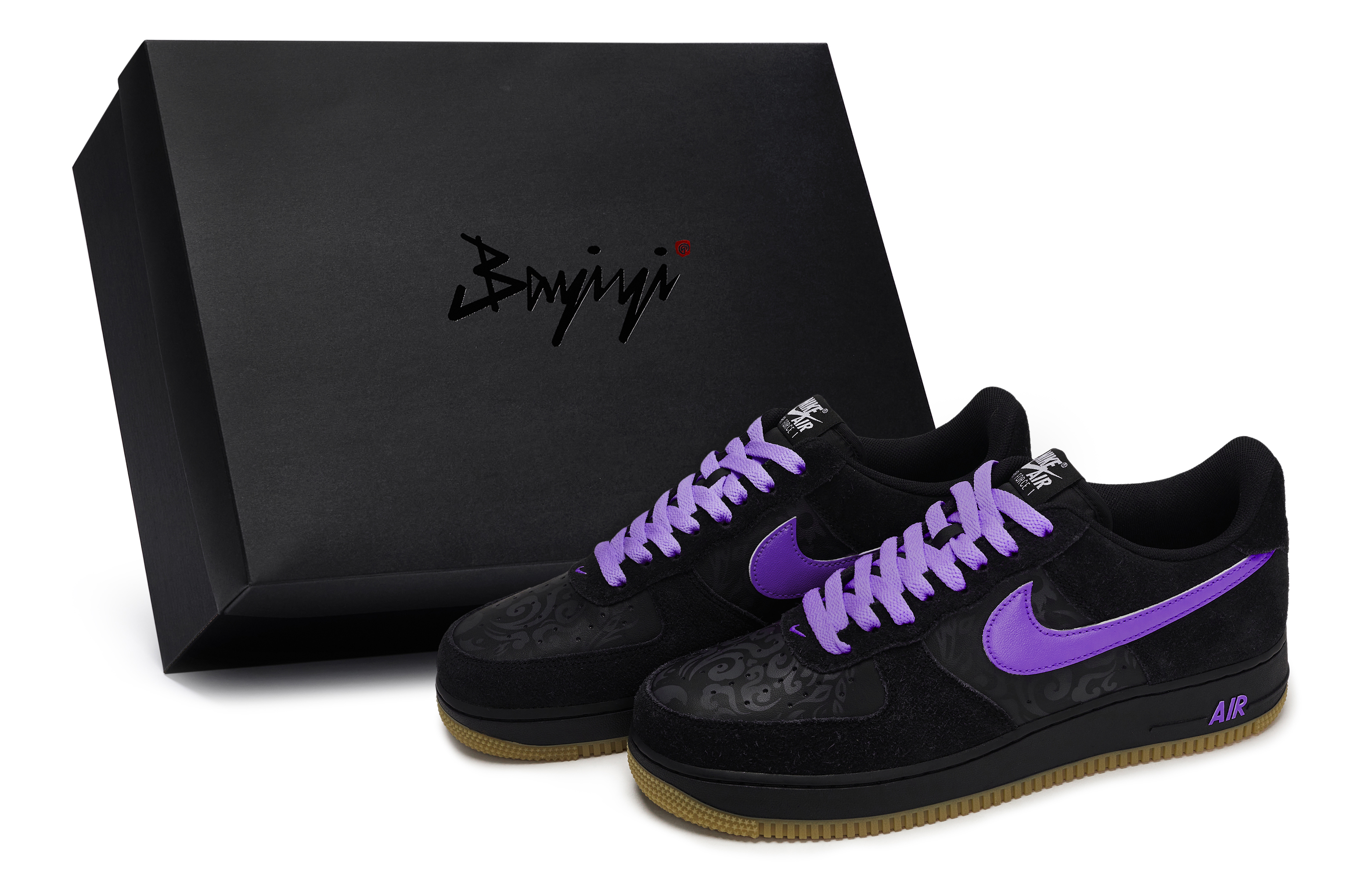 

Nike Кроссовки для скейтбординга Air Force 1 мужские, низкие, черно-фиолетовые