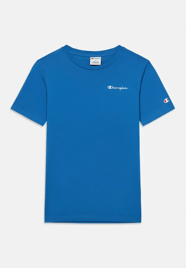 Футболка с контрастным круглым вырезом и иконками. Champion, Blue